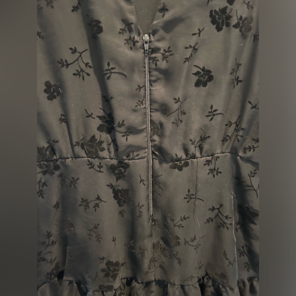 NWT - Girls size 16, pretty black midi dress, tired skirt, 3/4 length sleeve - Picture 6 of 13